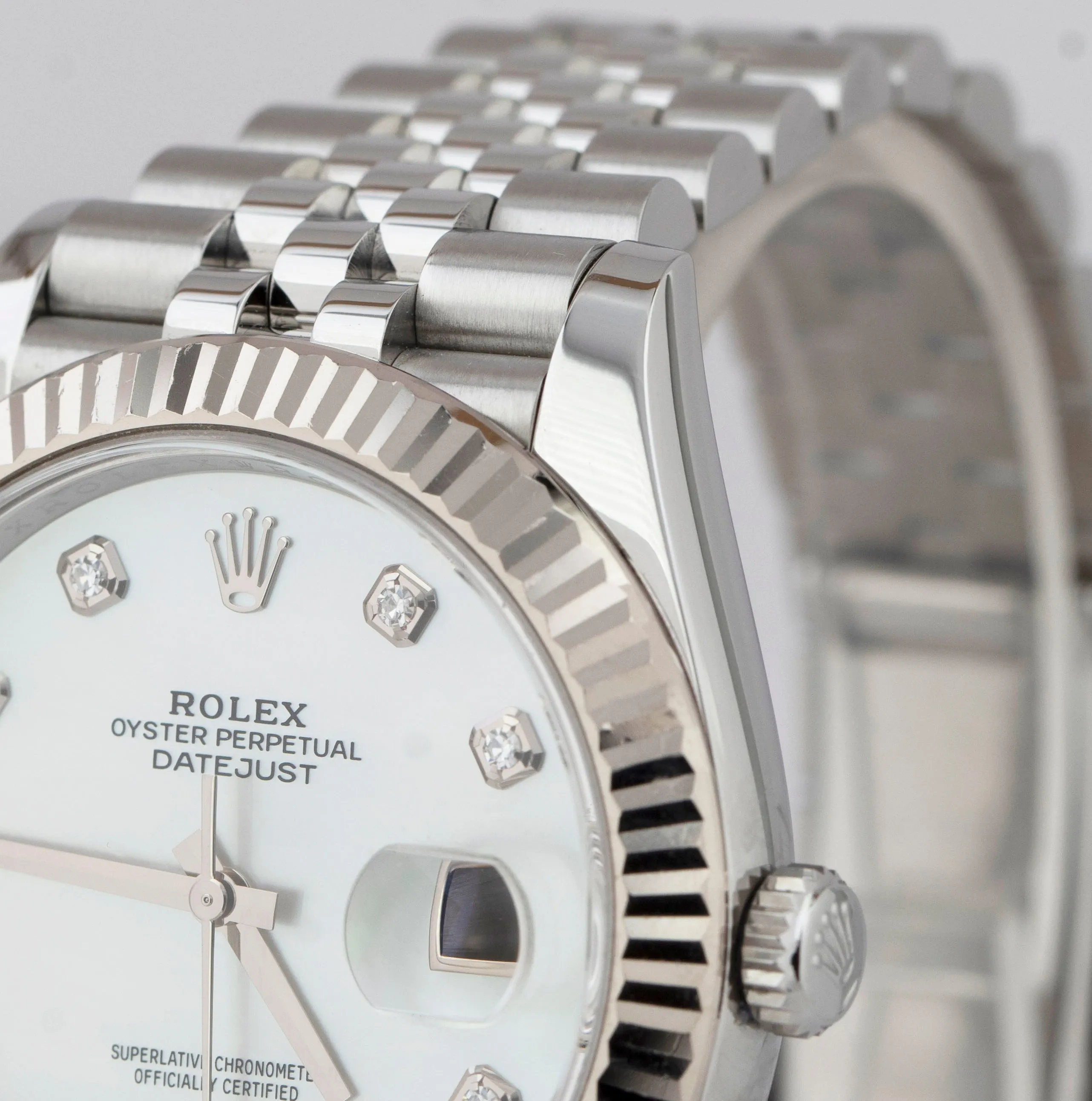 MINT Rolex DateJust 41mm MOP DIAMOND JUBILEE Stainless Gold Watch 126334 B P