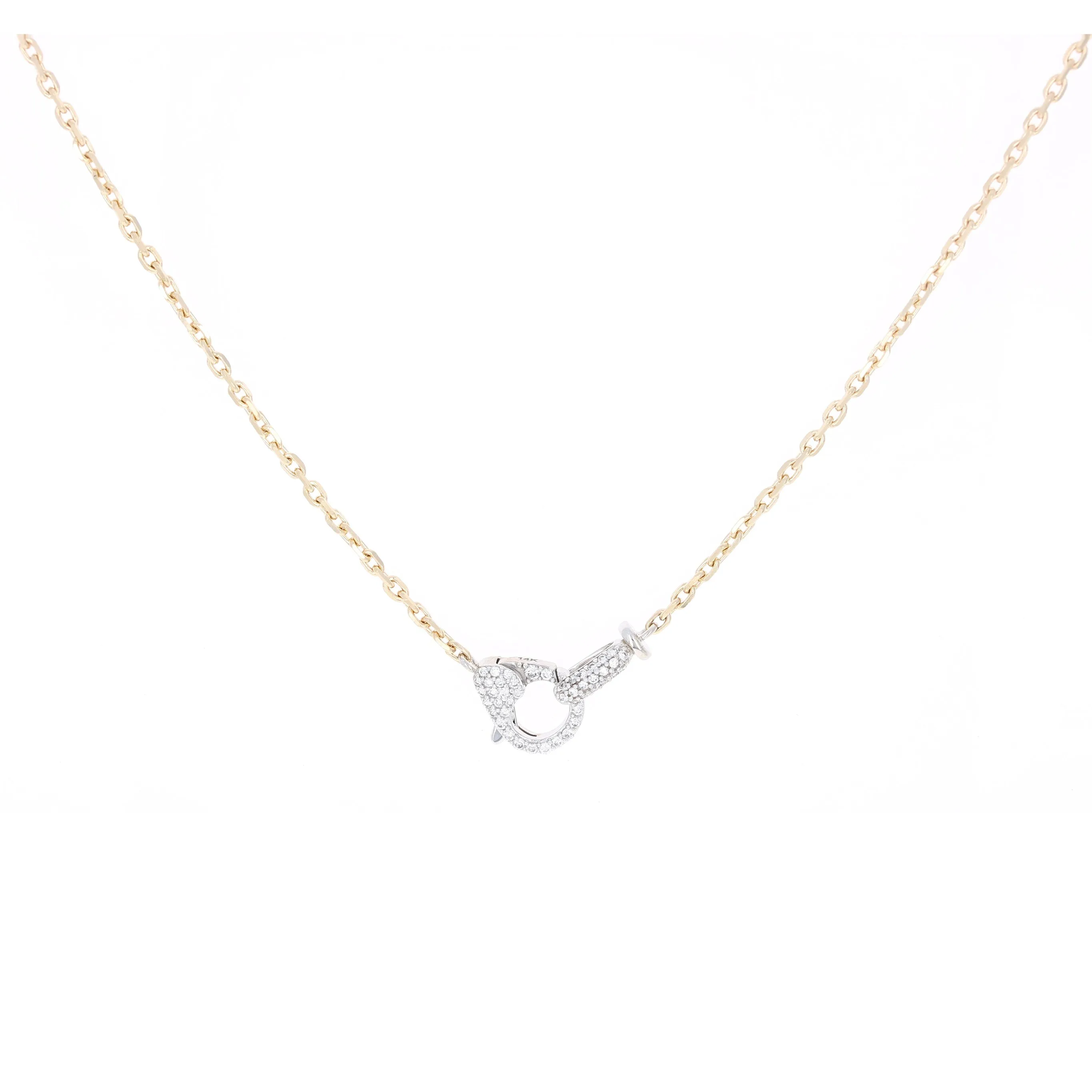 Mixed Metal Diamond Clasp Necklace