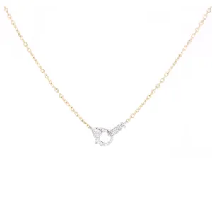 Mixed Metal Diamond Clasp Necklace