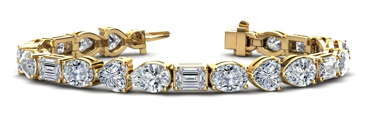 Mixed Shape Combination Diamond Bracelet with 21.00 ct.(finished)