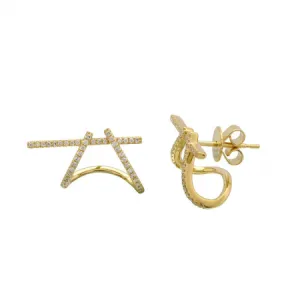 MOD BAR DIAMOND STUD EARRINGS