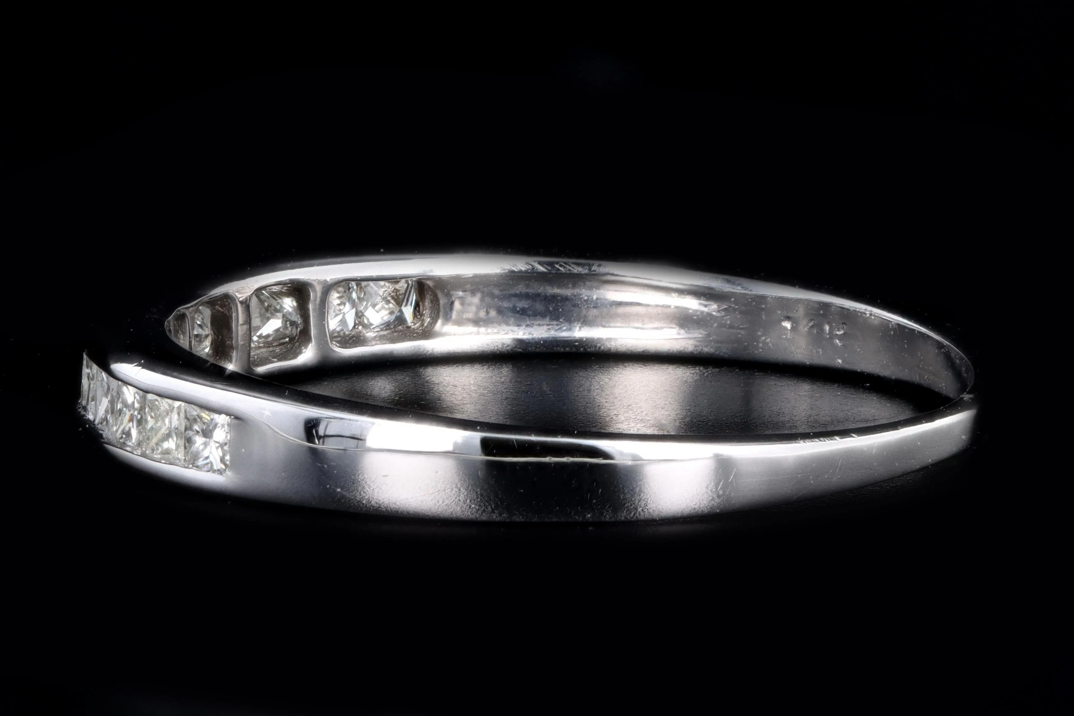 Modern 14K White Gold .50 Carat Total Weight Princess Cut Diamond Channel Wedding Band