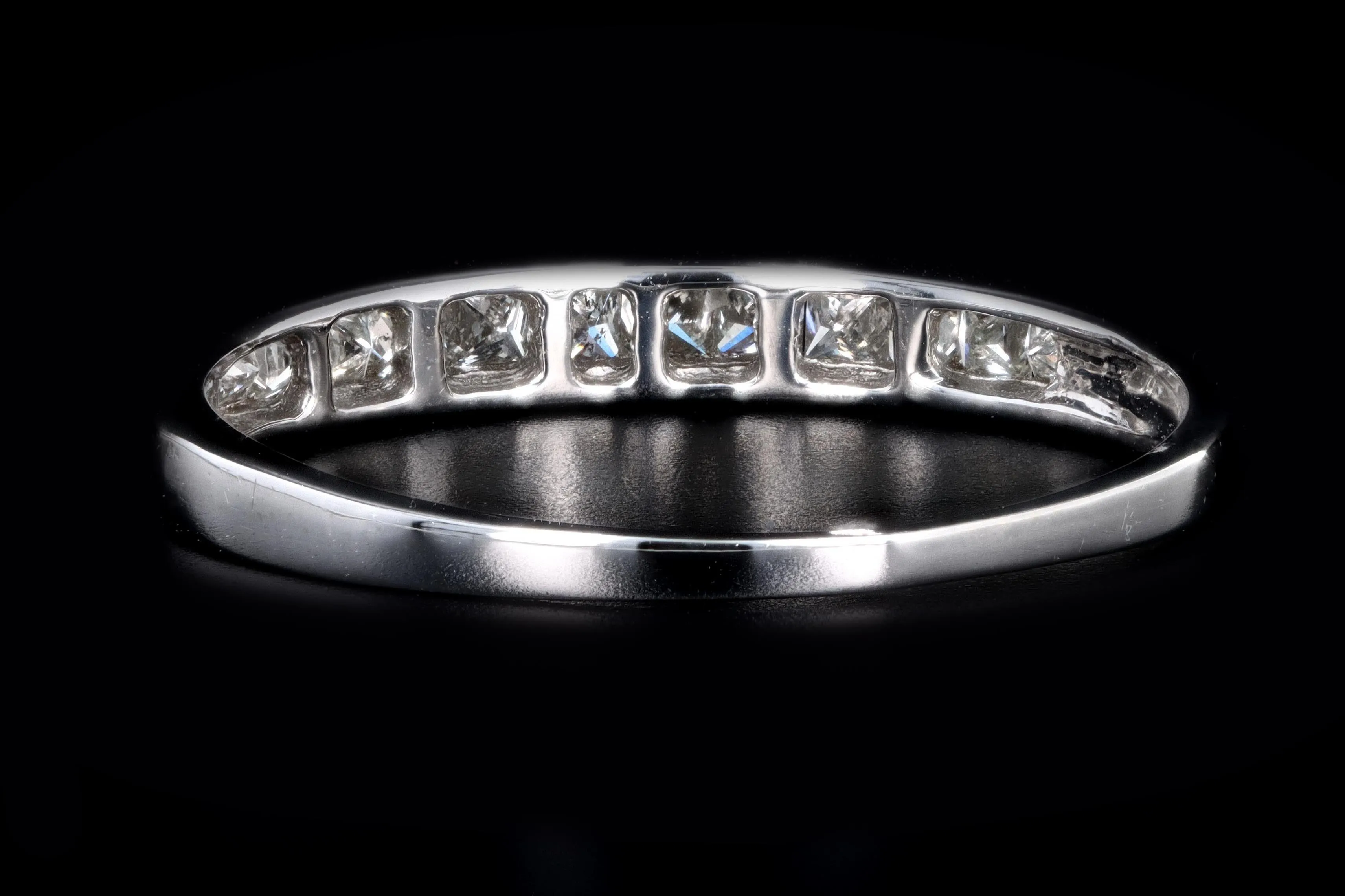 Modern 14K White Gold .50 Carat Total Weight Princess Cut Diamond Channel Wedding Band