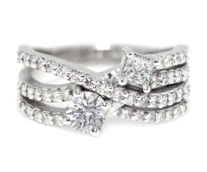 Modern Interweave Two Stone Diamond Ring Redesign
