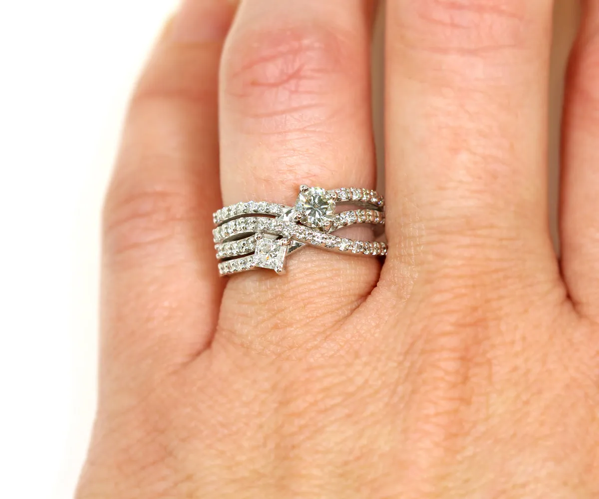 Modern Interweave Two Stone Diamond Ring Redesign
