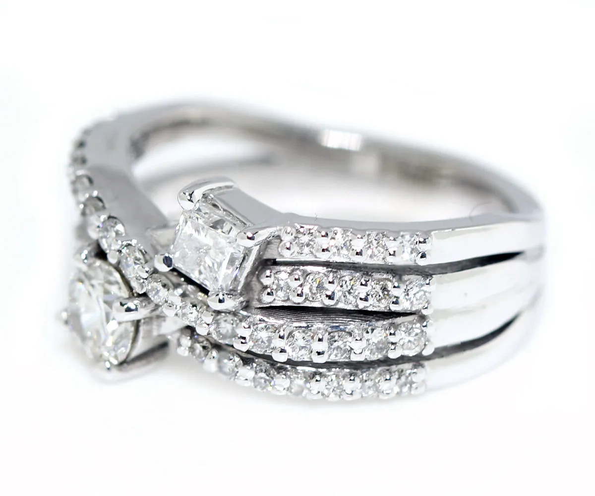 Modern Interweave Two Stone Diamond Ring Redesign