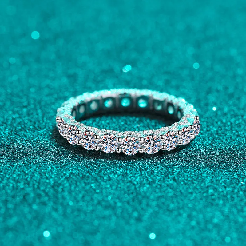 Moissanite Wedding Ring, Moissanite Brilliant Cut Diamond Band Rings-RM509