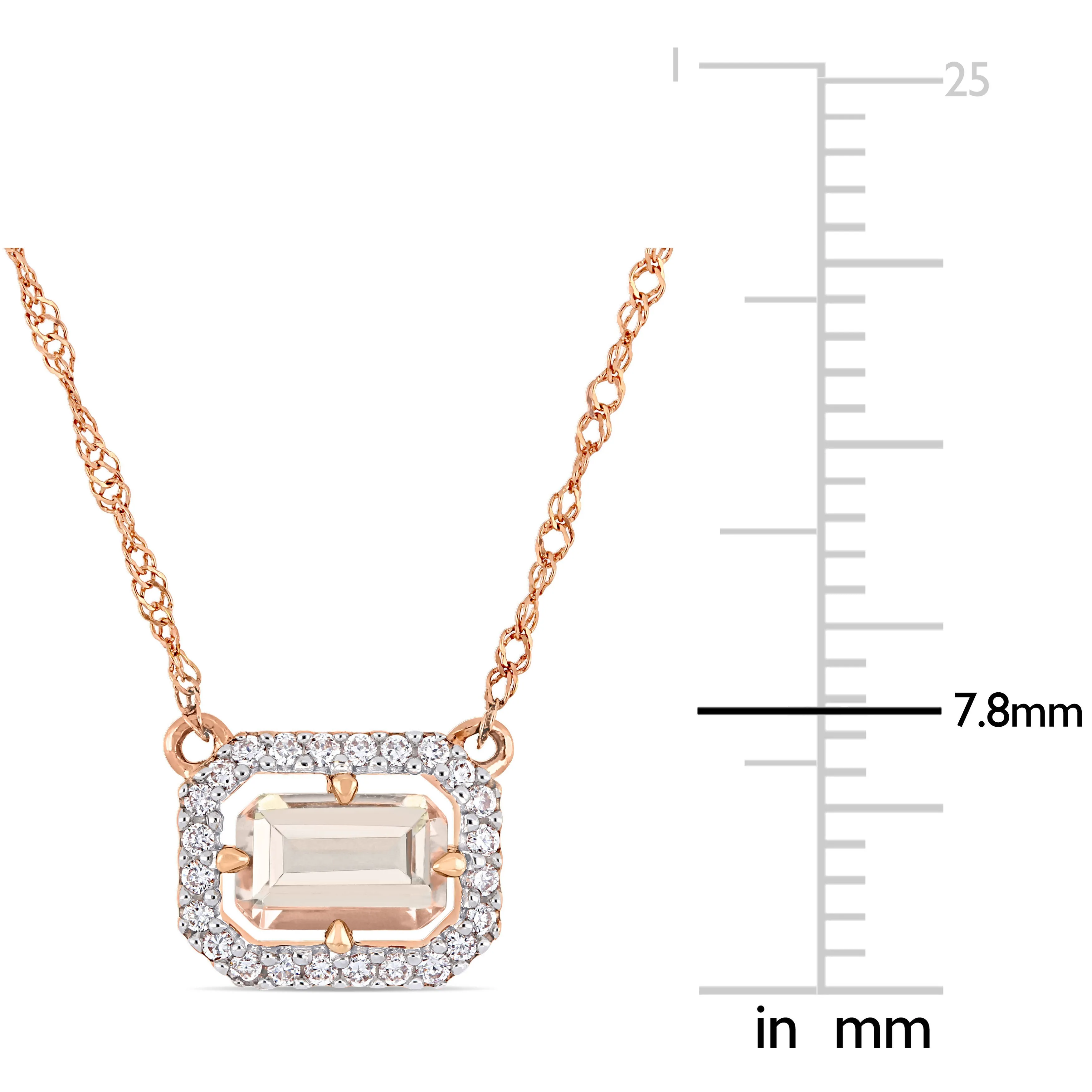Morganite Halo Station Necklace