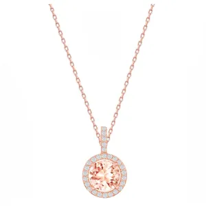 Morganite Round Halo Necklace