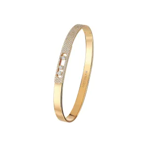 Move Noa 18K Yellow Gold Diamond Pavé Bangle Bracelet - Medium