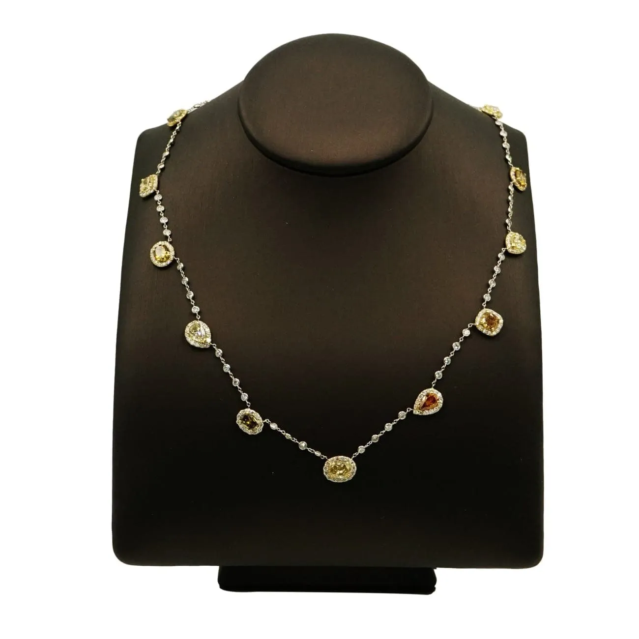 Multi-Color 9.10 ct Diamond Drop Necklace