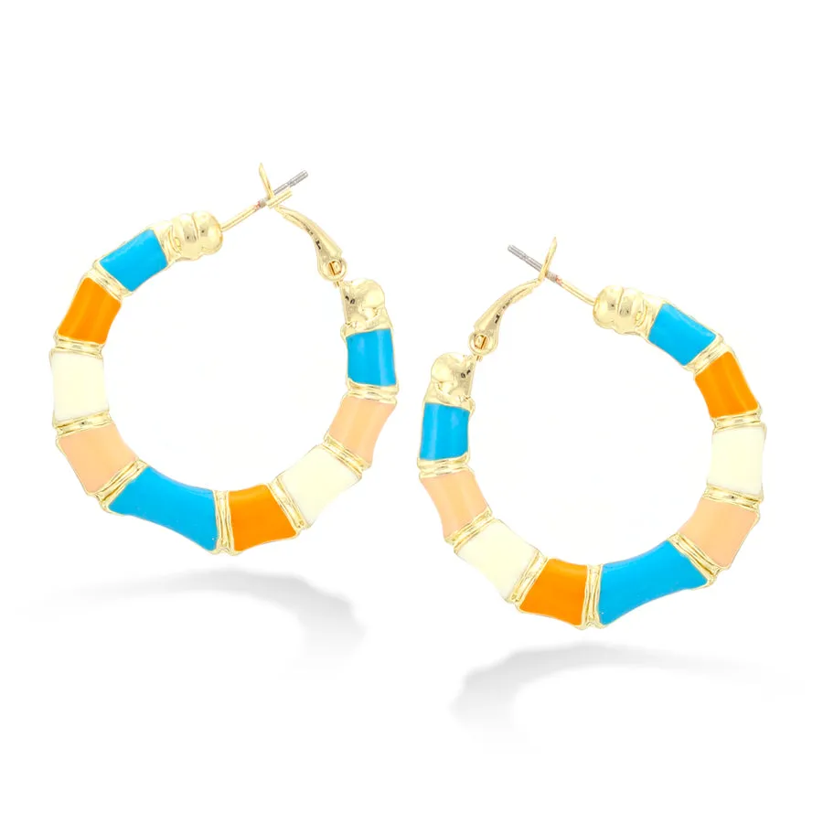 MULTI COLOR BAMBOO EARRINGS #FW1403809 (KD5)