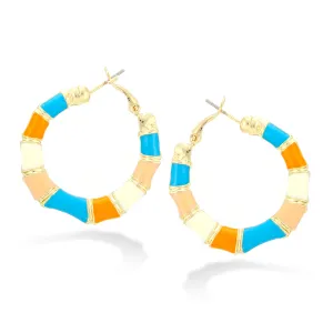 MULTI COLOR BAMBOO EARRINGS #FW1403809 (KD5)