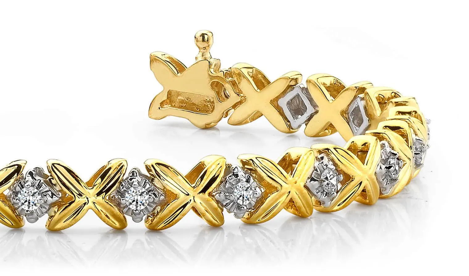 Multi Faceted Diamond Bracelet with 0.95 ct.(finished) 2.5mm