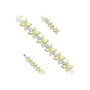 Multi-flower Silver Flower Tennis Bracelet
