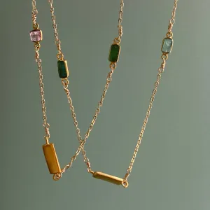 multi tourmaline   bars long necklace