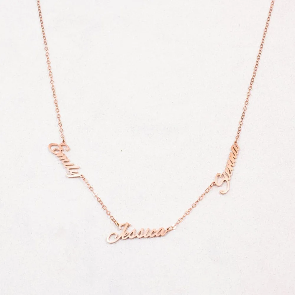 Multiple Customised Handwritten Name Necklace