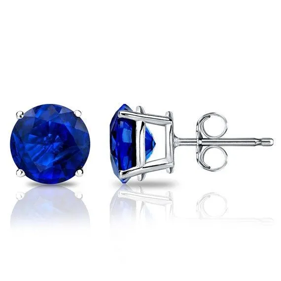 Natural sapphire stud earrings