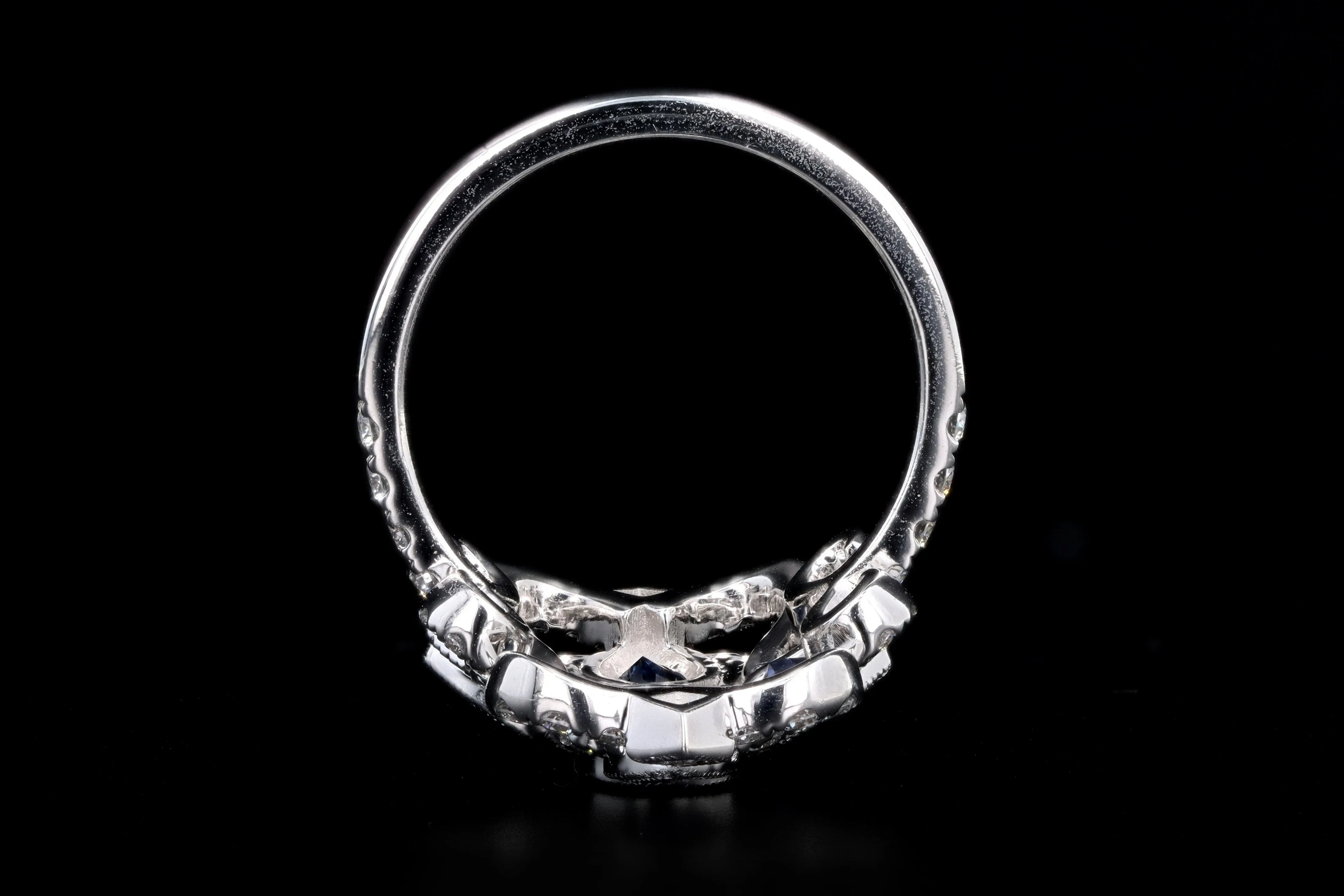New 14K White Gold .51 Carat Natural Sapphire & Diamond Ring