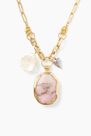 NG-14617- pink opal Theta necklace