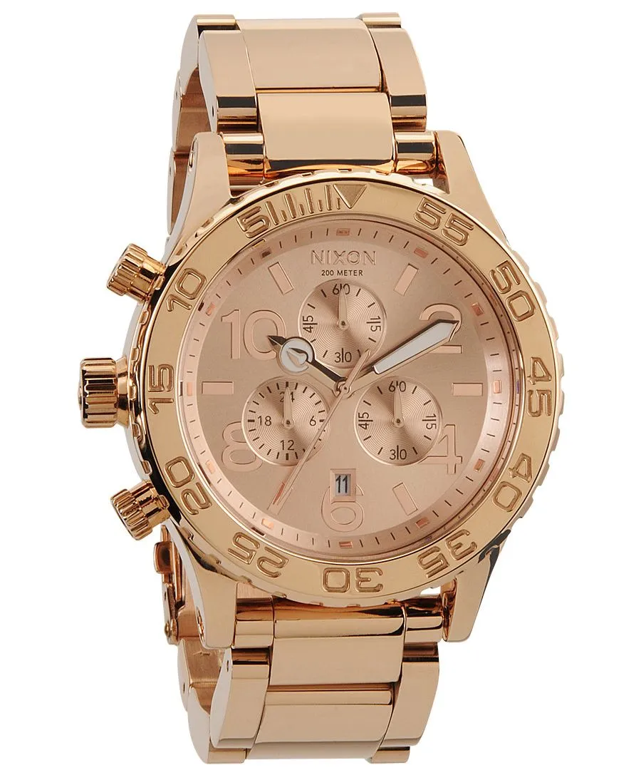 Nixon 42-20 Chronograph Rose Dial Rose Gold-tone Men's Watch Men's Watch A037-897