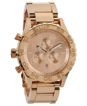 Nixon 42-20 Chronograph Rose Dial Rose Gold-tone Men's Watch Men's Watch A037-897