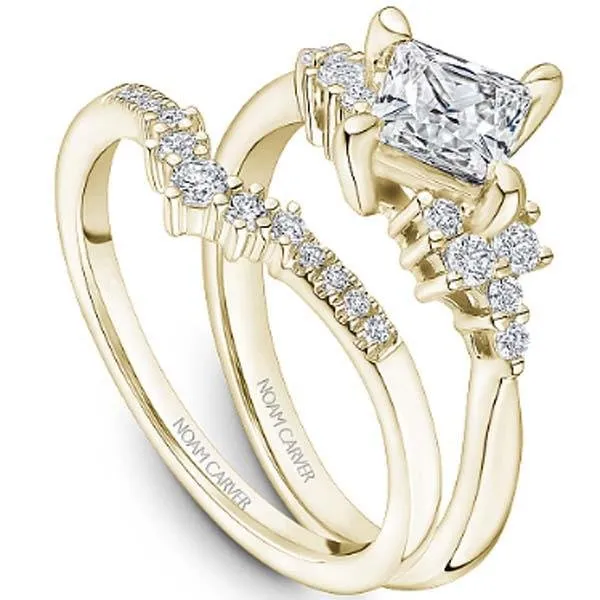 Noam Carver Compass Set Princess Cut Diamond Cluster Engagement Ring