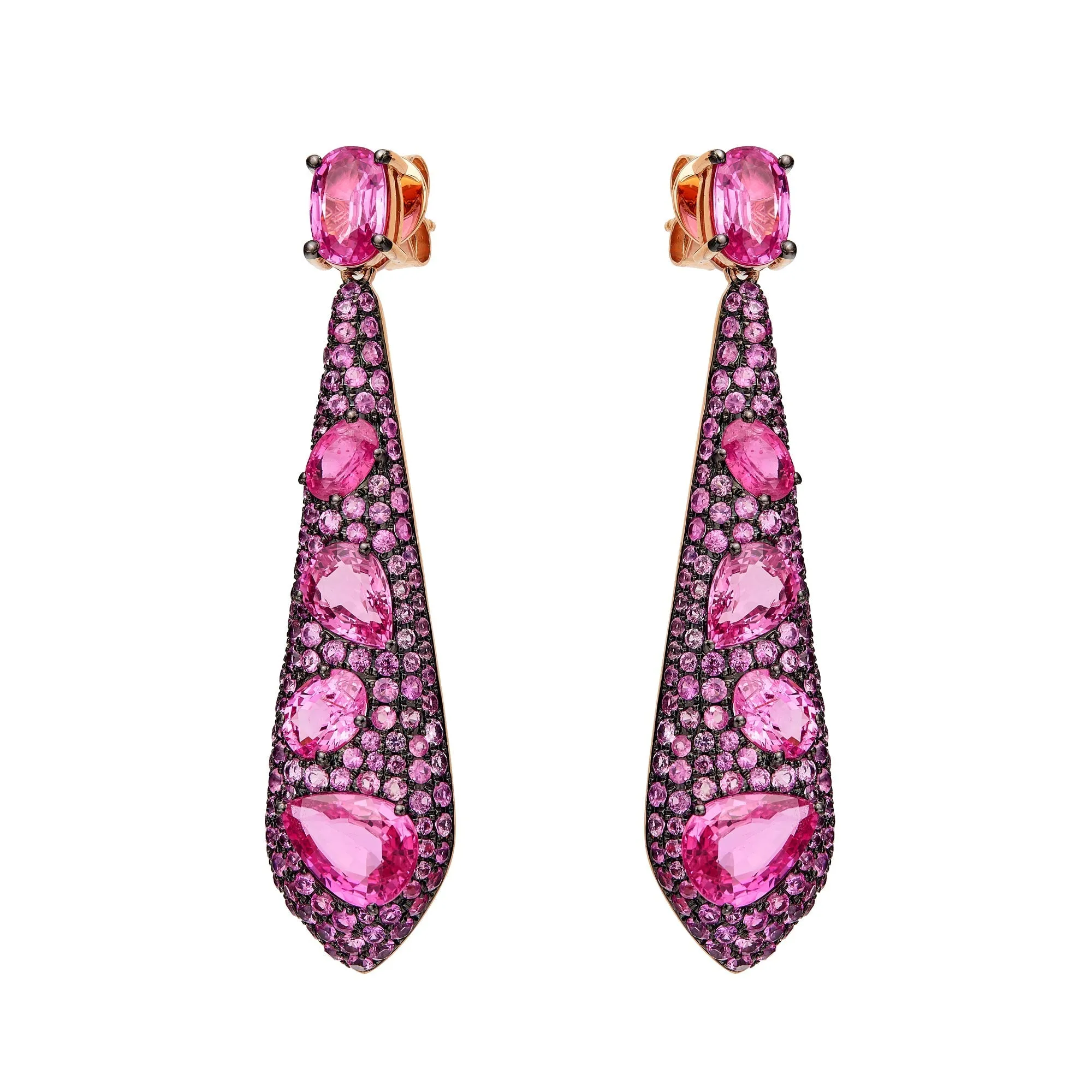 Nyx Statement Pink Sapphire Earrings