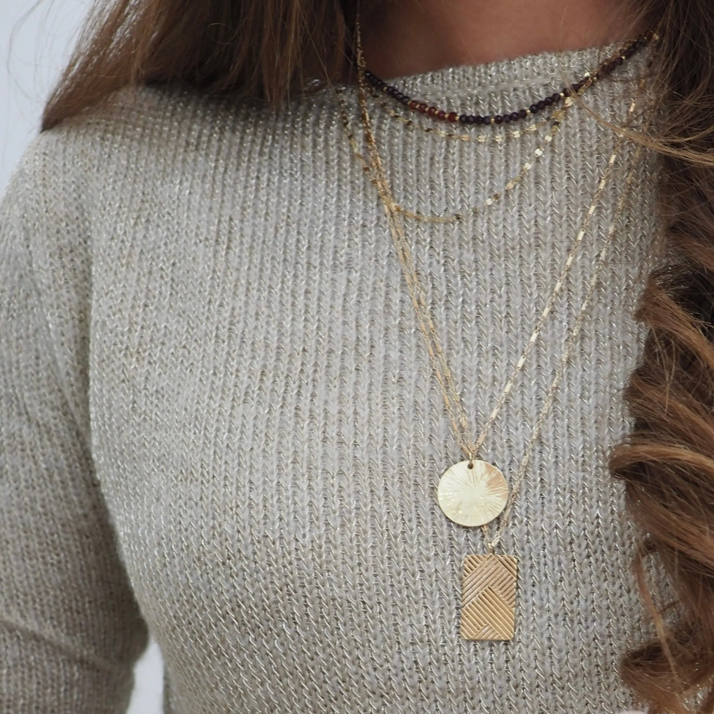 OLIVIA UP ARROW  POINT RECTANGLE PENDANT NECKLACE