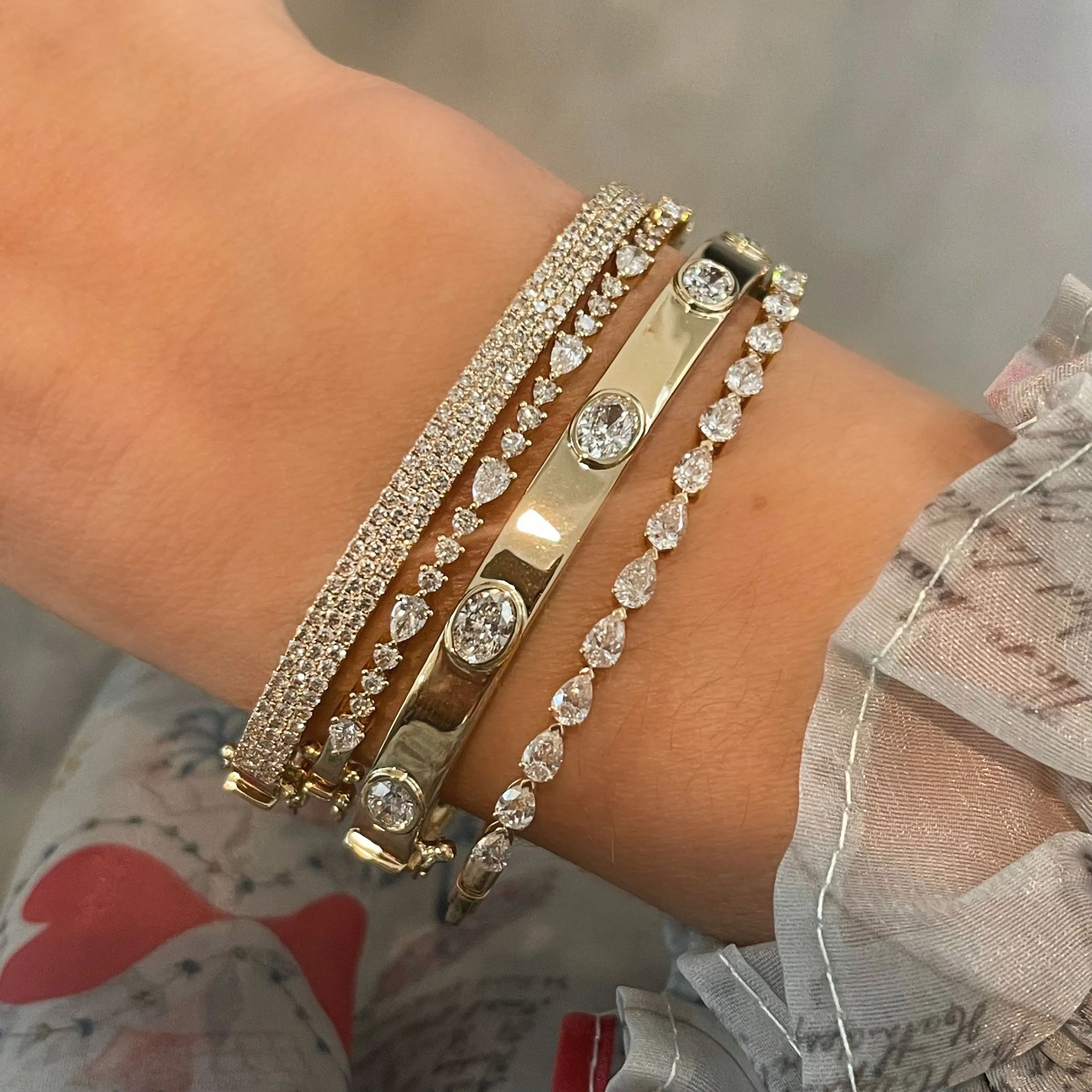 One & Only Three Row Diamond Bracelet