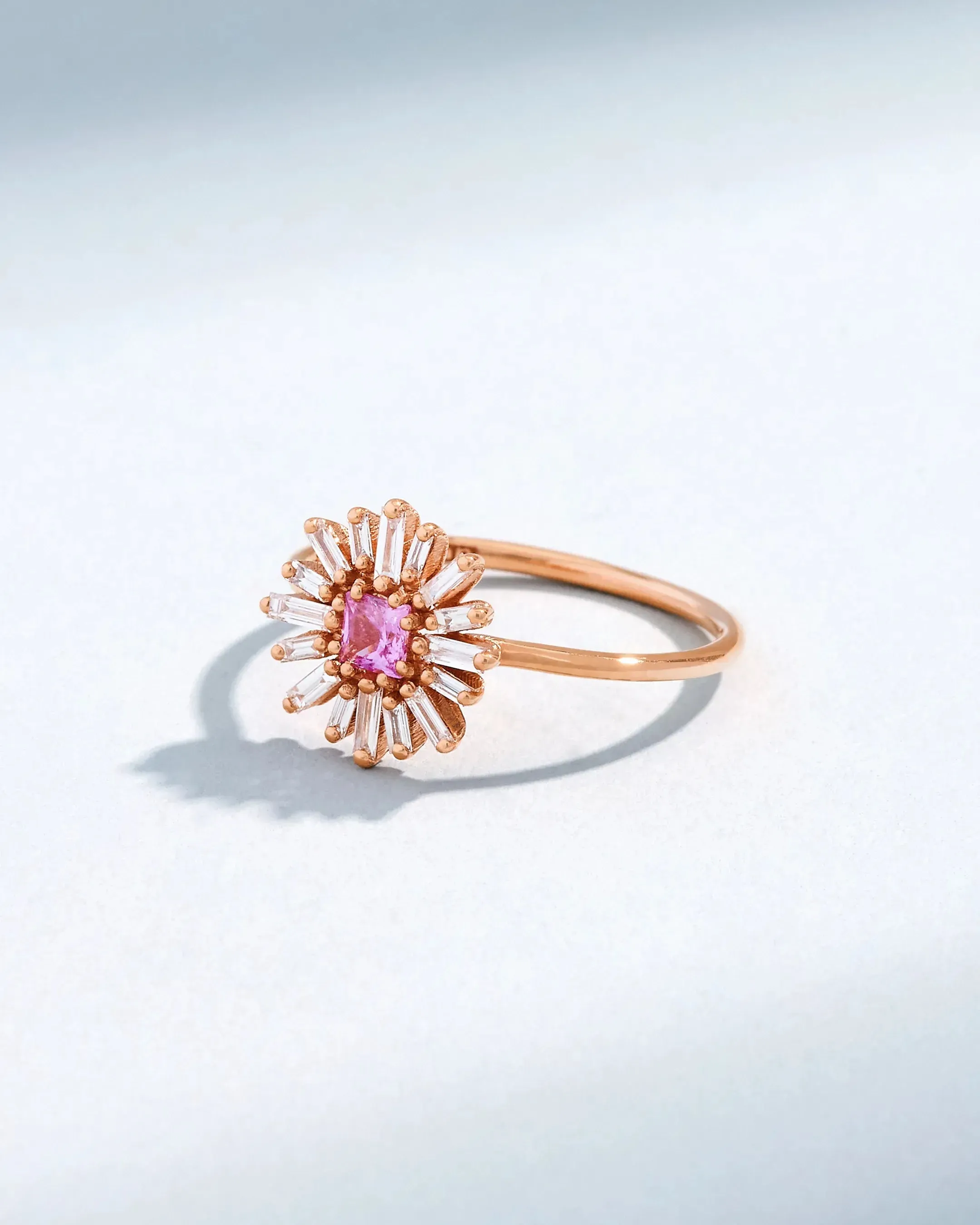 One of a Kind Pink Sapphire Spark Ring