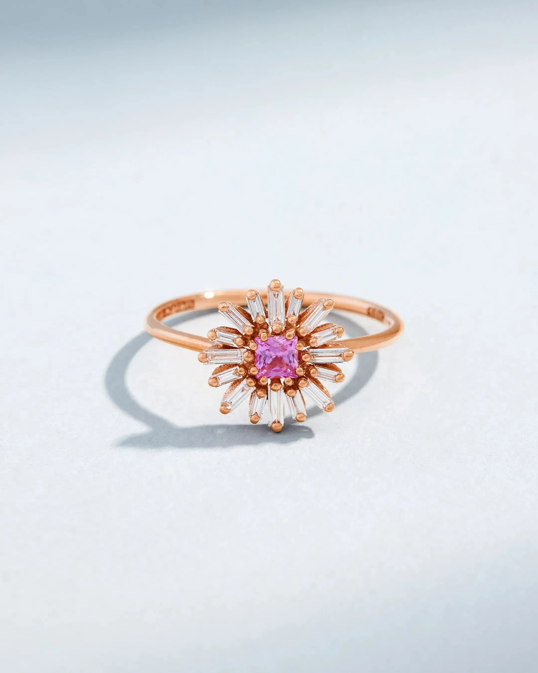 One of a Kind Pink Sapphire Spark Ring