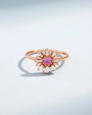 One of a Kind Pink Sapphire Spark Ring