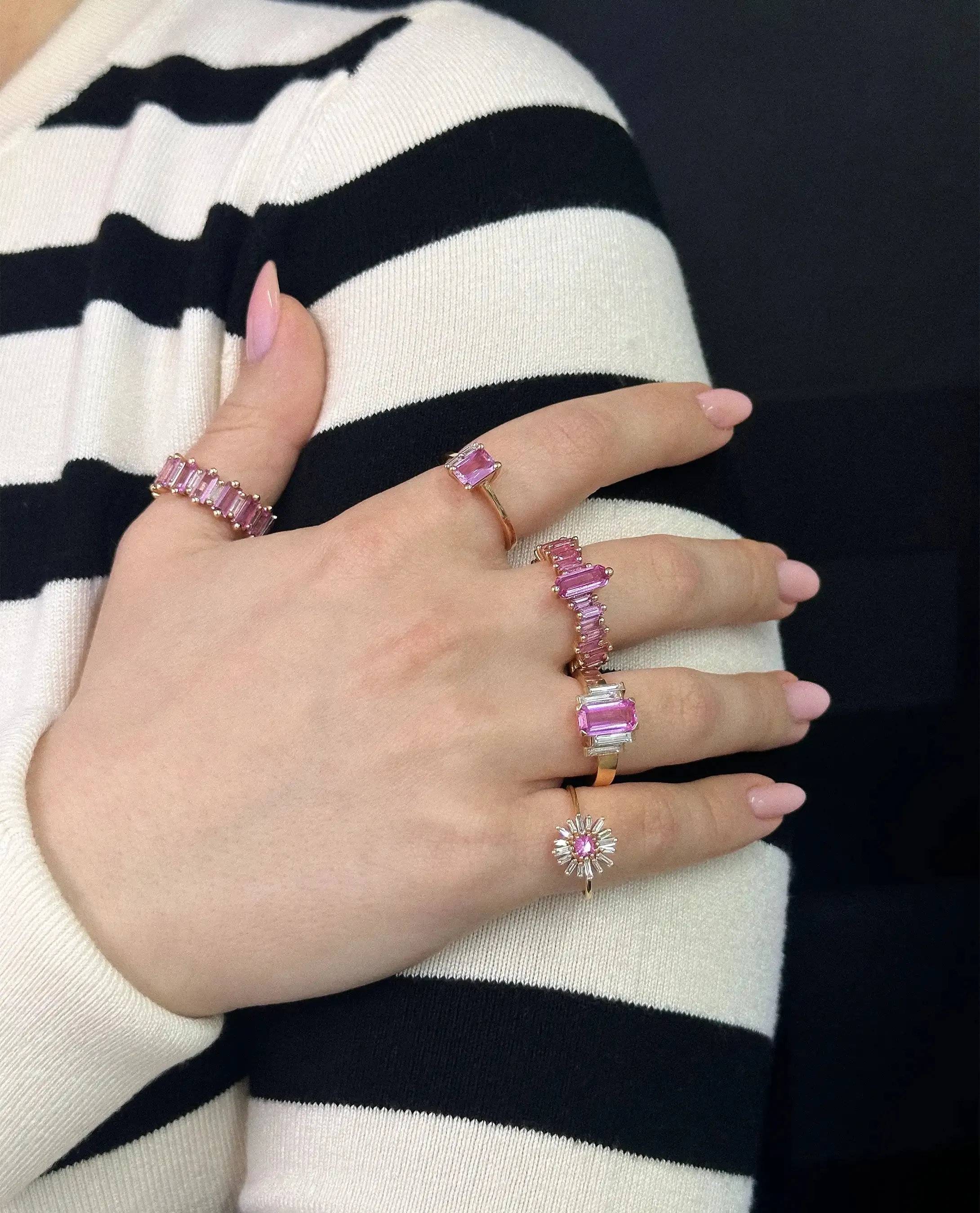 One of a Kind Pink Sapphire Spark Ring