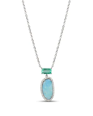 Opal Emerald Drop Necklace