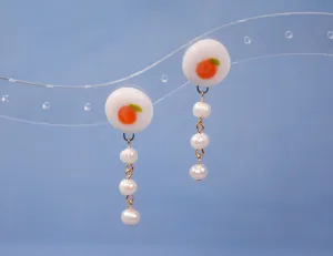 Orange Pearl Earrings