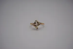 Oregon Sunstone Ring: Princess Cut, Bypass, Yellow Gold Fill