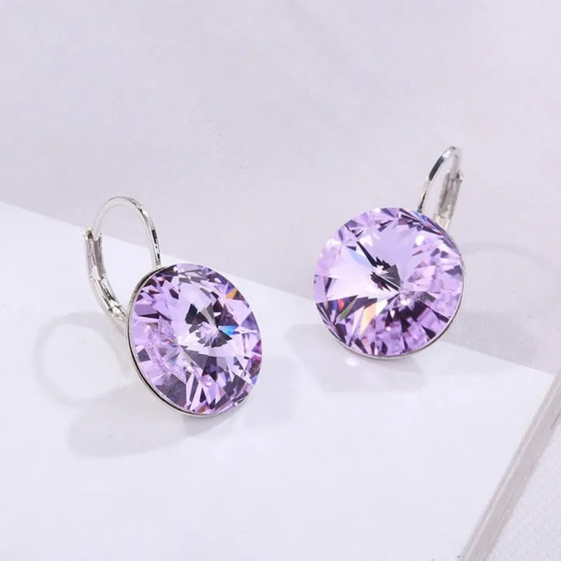 Oval Blue Sapphire Drop Earrings Gold Women Wedding Jewelry