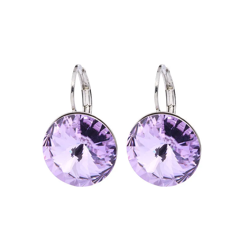 Oval Blue Sapphire Drop Earrings Gold Women Wedding Jewelry