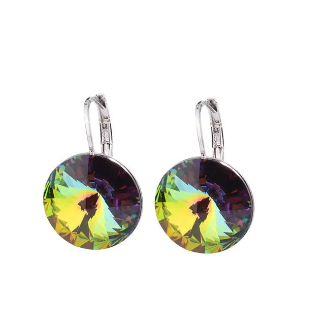 Oval Blue Sapphire Drop Earrings Gold Women Wedding Jewelry
