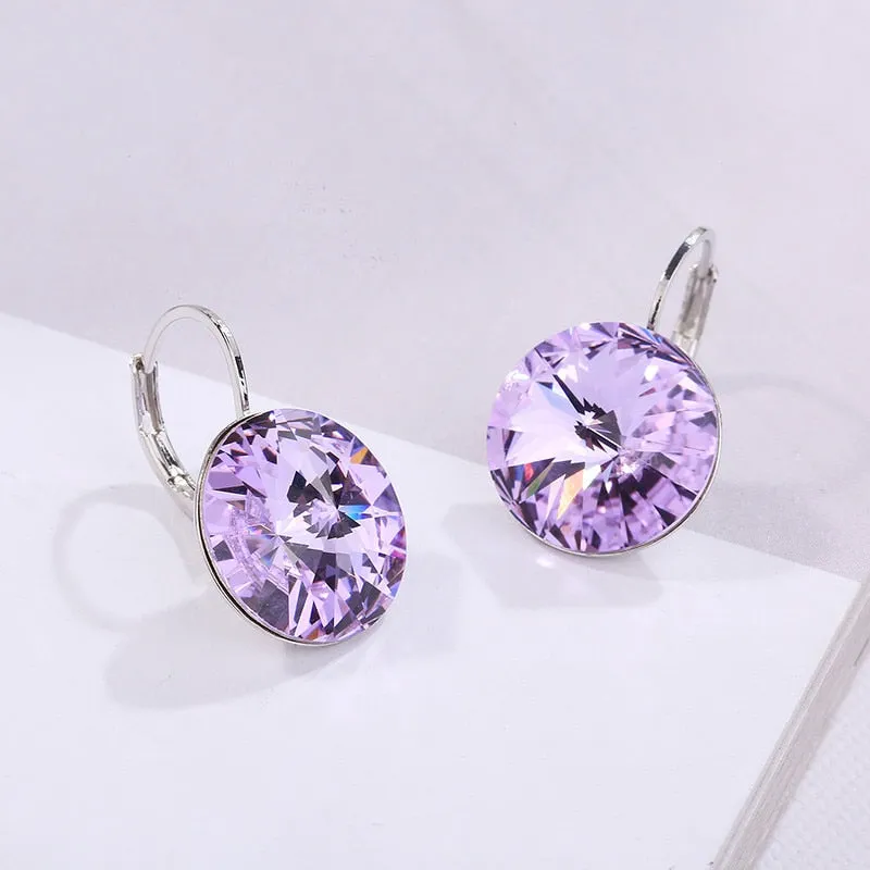 Oval Blue Sapphire Drop Earrings Gold Women Wedding Jewelry