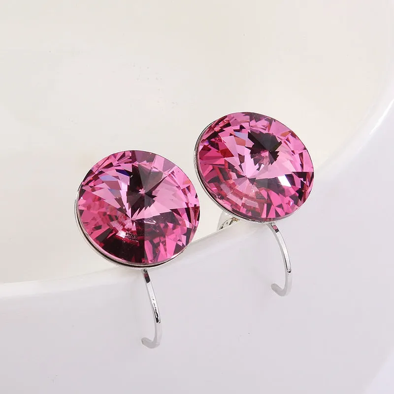 Oval Blue Sapphire Drop Earrings Gold Women Wedding Jewelry