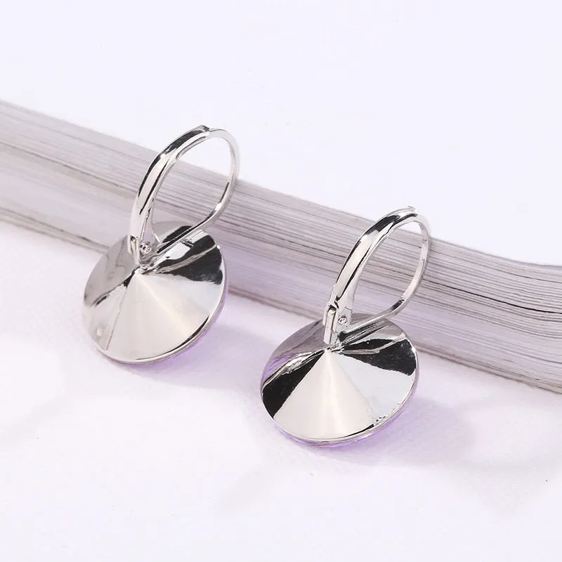 Oval Blue Sapphire Drop Earrings Gold Women Wedding Jewelry