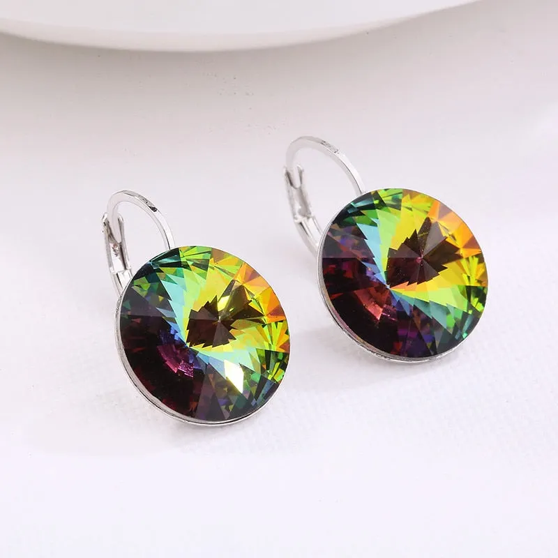 Oval Blue Sapphire Drop Earrings Gold Women Wedding Jewelry