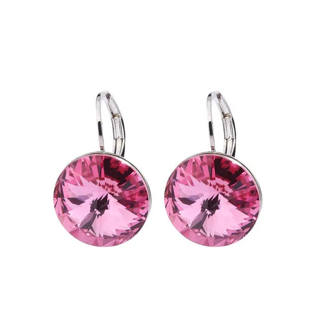 Oval Blue Sapphire Drop Earrings Gold Women Wedding Jewelry