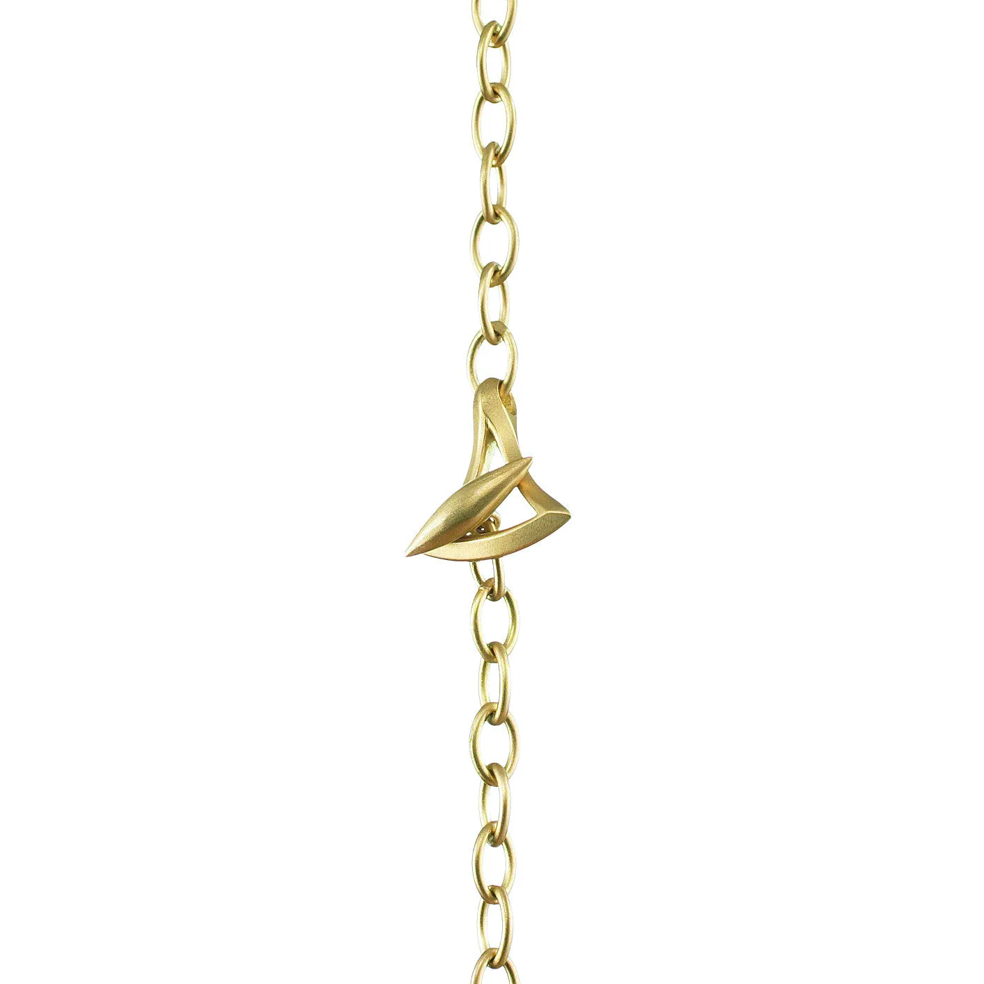 Oval Link Necklace with Triangle Motifs and Pavé Links