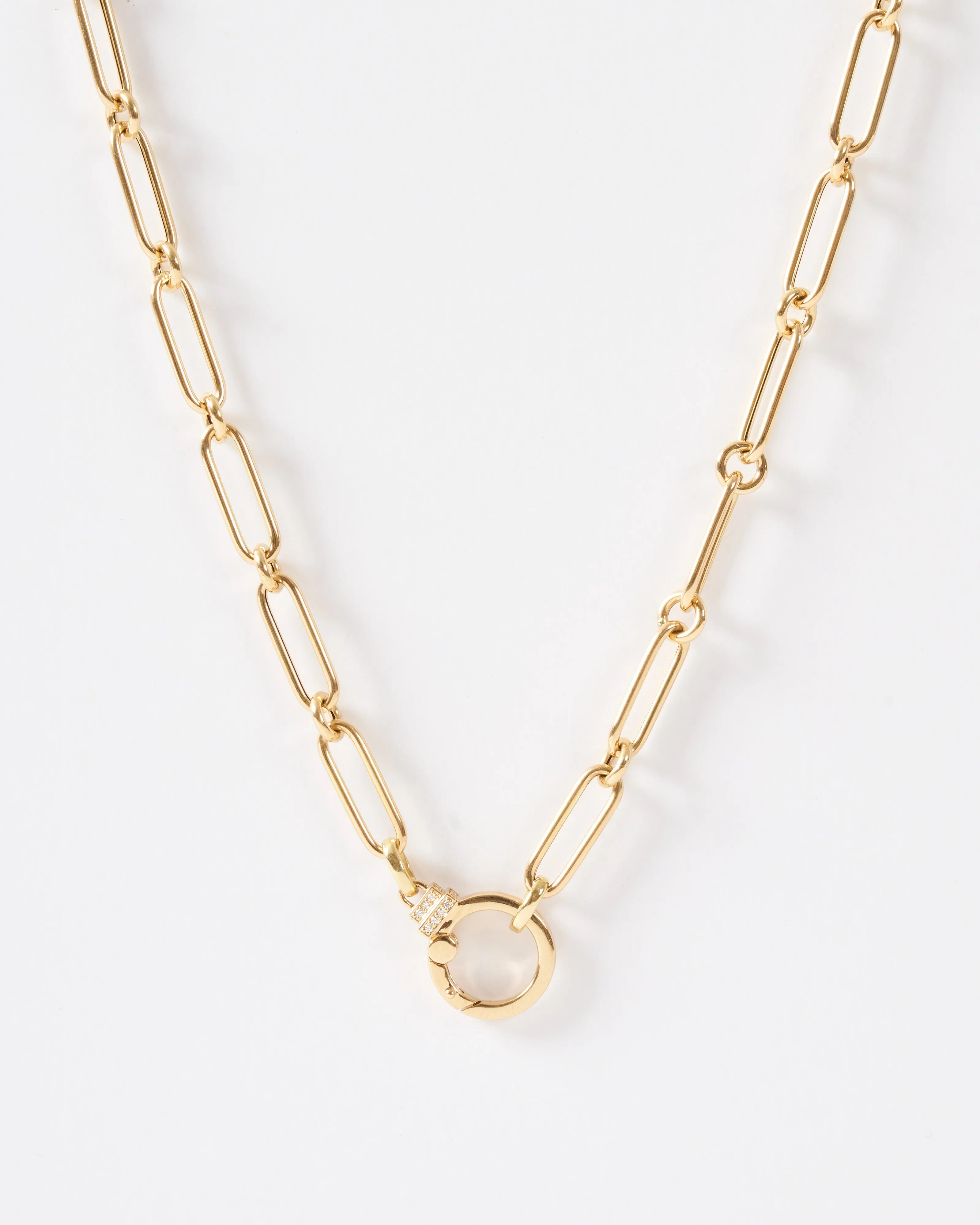 oval round chain with diamonds