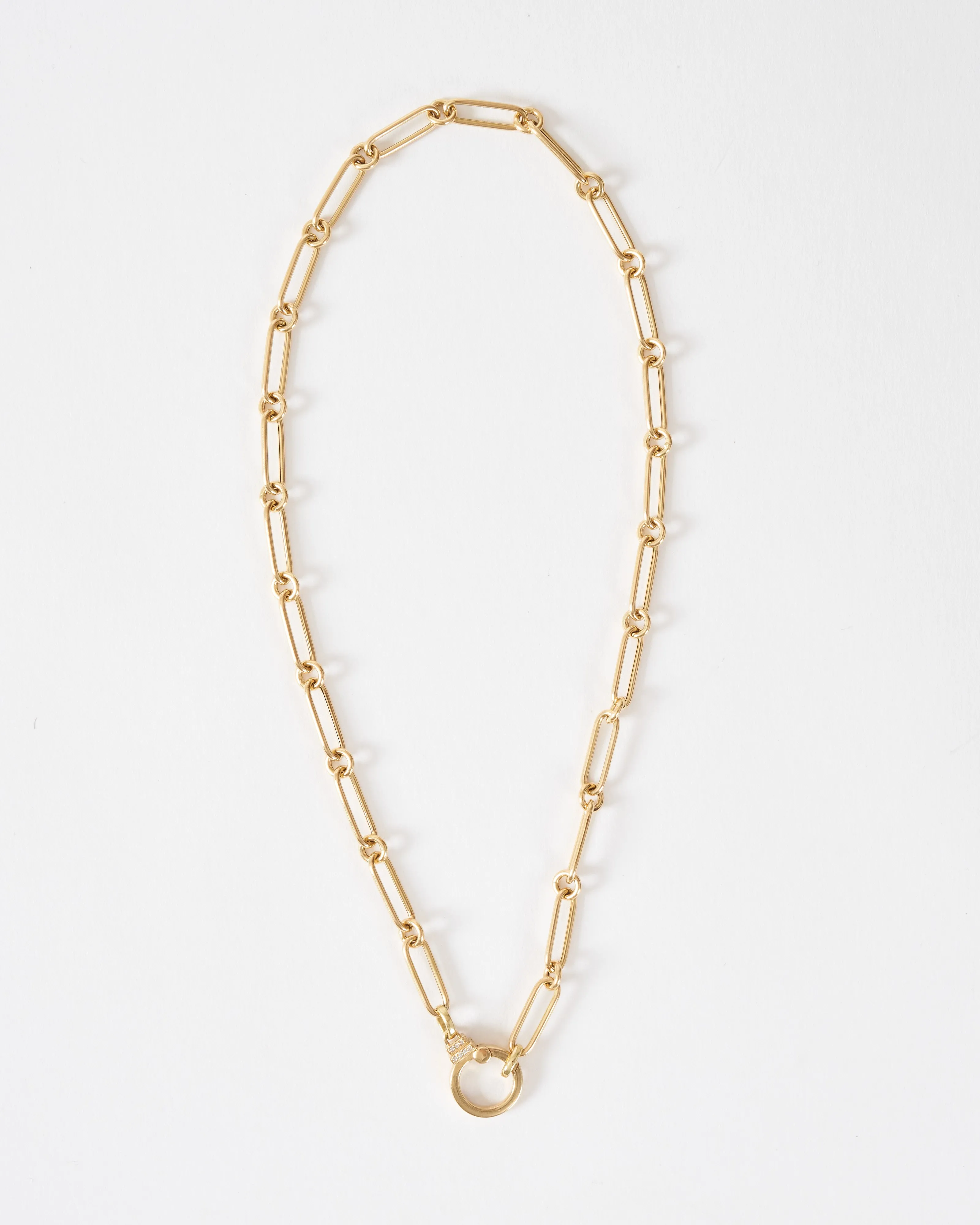 oval round chain with diamonds