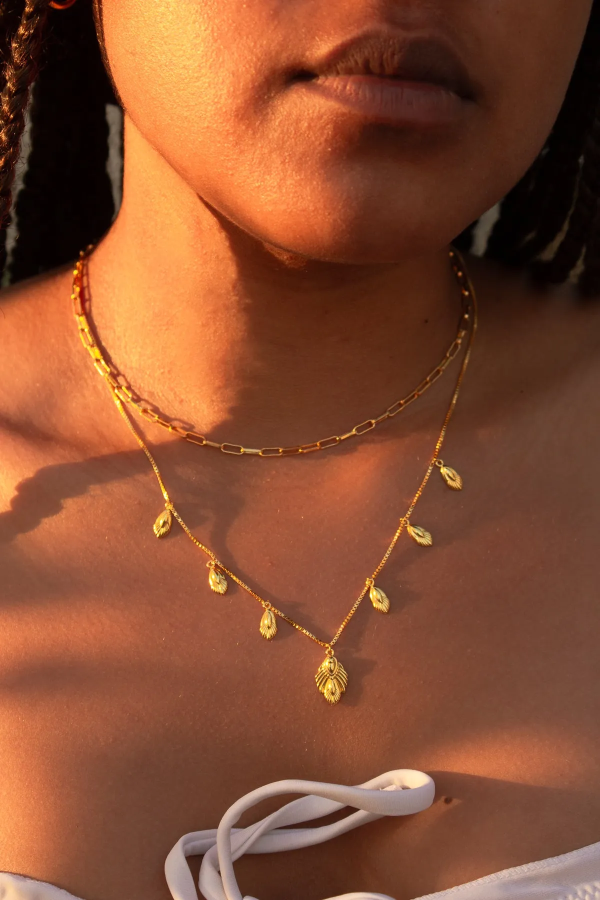 Paperclip Chain Necklace, White Rhodium over Sterling Silver