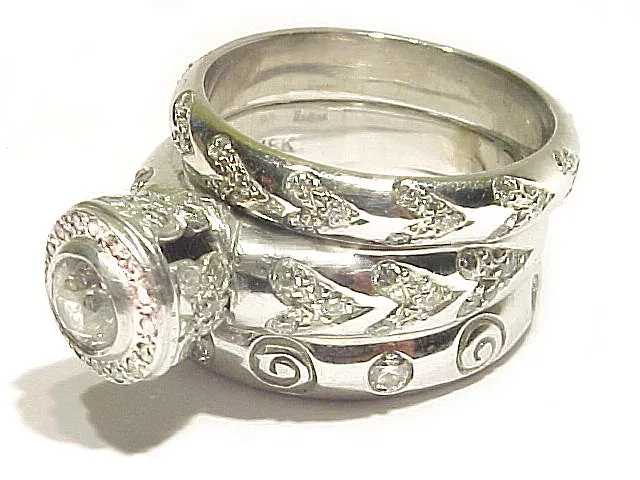 Pave' Half Round Heart Eternity Band